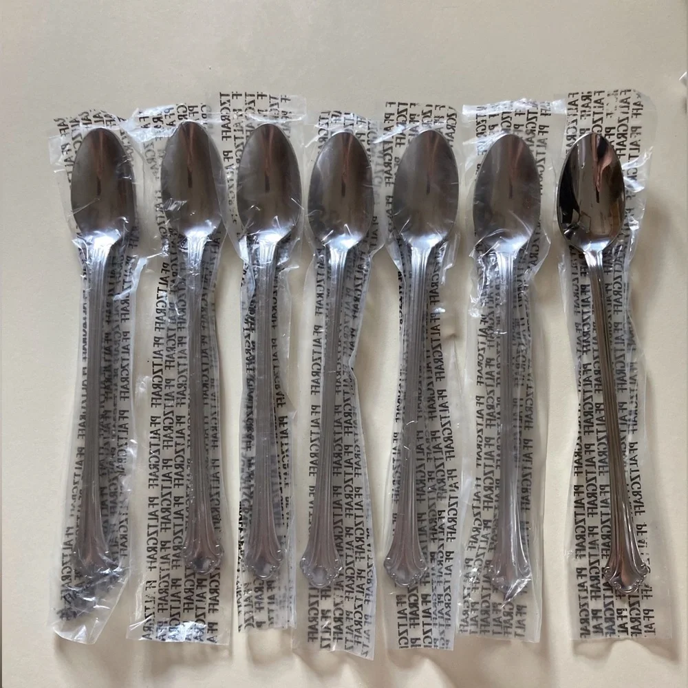 Pfaltzgraff Meridian 18/0 Stainless Iced Tea /Ice Cream Spoons (7)-Discontinued